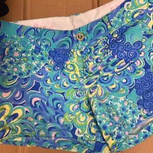 Green blue and yellow print Lilly Pulitzer Shorts
